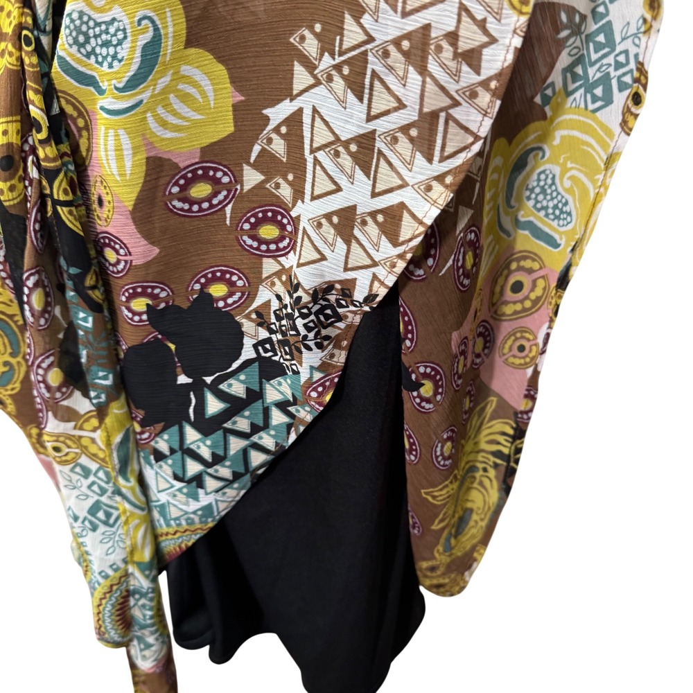 VTG Scarlett Y2K Patchwork Halter‎ Neck Overlay Dress Size 8 Midi Boho Festival - Picture 5 of 10